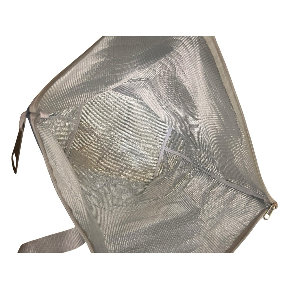 Costco Insulated Cooler Tote Bag Navy Gray Thermal Grocery Picnic Beach Zip Top - Picture 7 of 11
